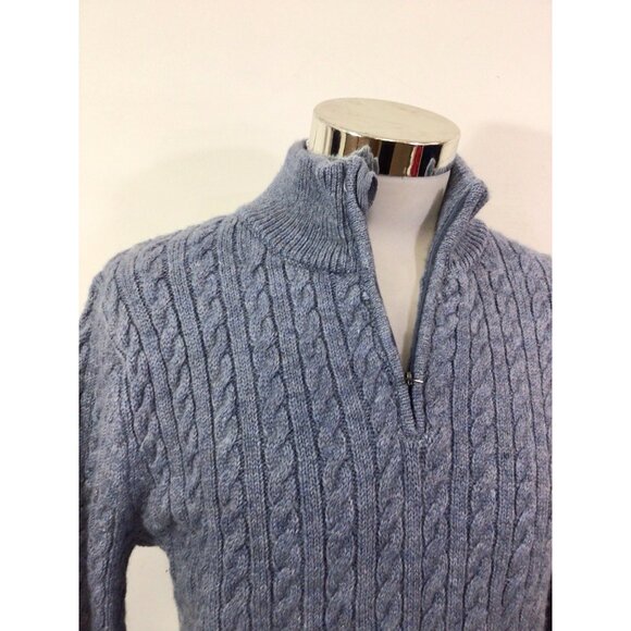 H&M Sweater 1/4 Zip Blue Wool Blend Youth Boys 20 New - Picture 2 of 9